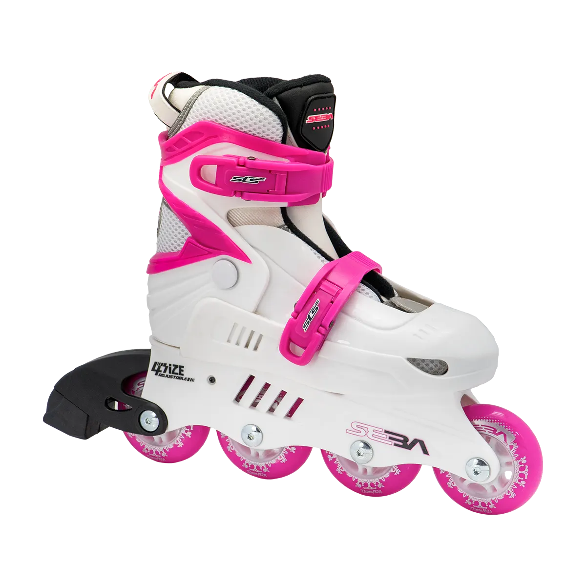 Rulluisud Junior valge-roosa