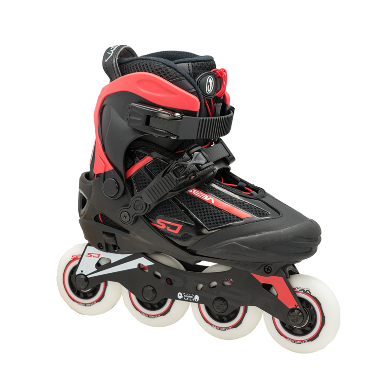 Rulluisud SJ II must-punane